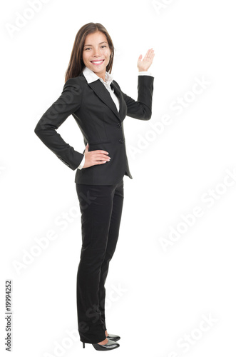 Businesswoman showing copy space