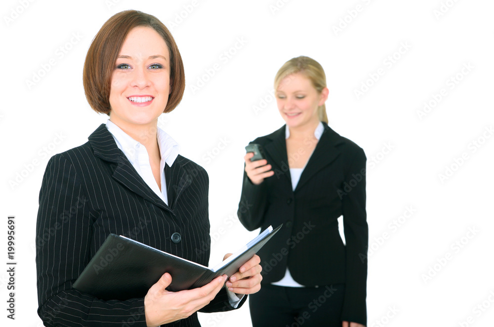 Smiling Businesswoman Holding Agenda Smiling Businesswoman Holding Agenda