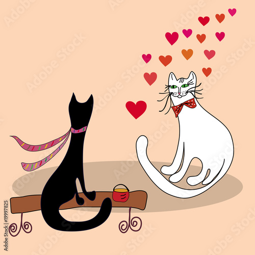 Cats in love valentine card