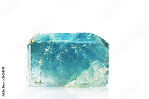 Large natural blue Topaz crystal, birthstone for November photo