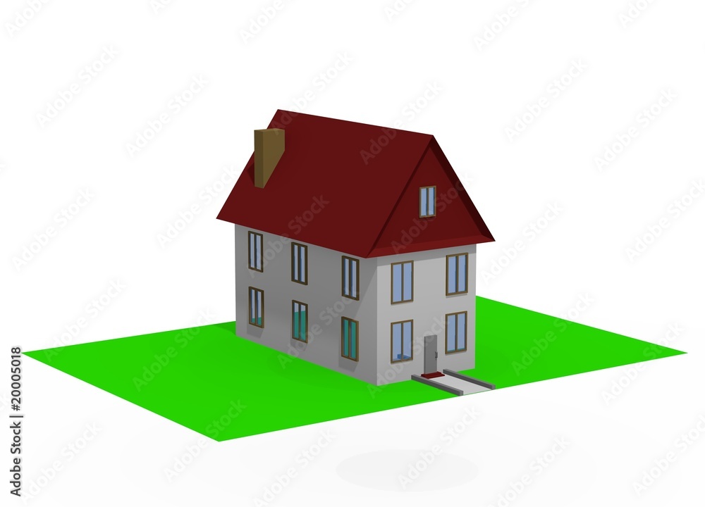 house with little garden - isolated 3d rendering house with little garden - isolated 3d rendering
