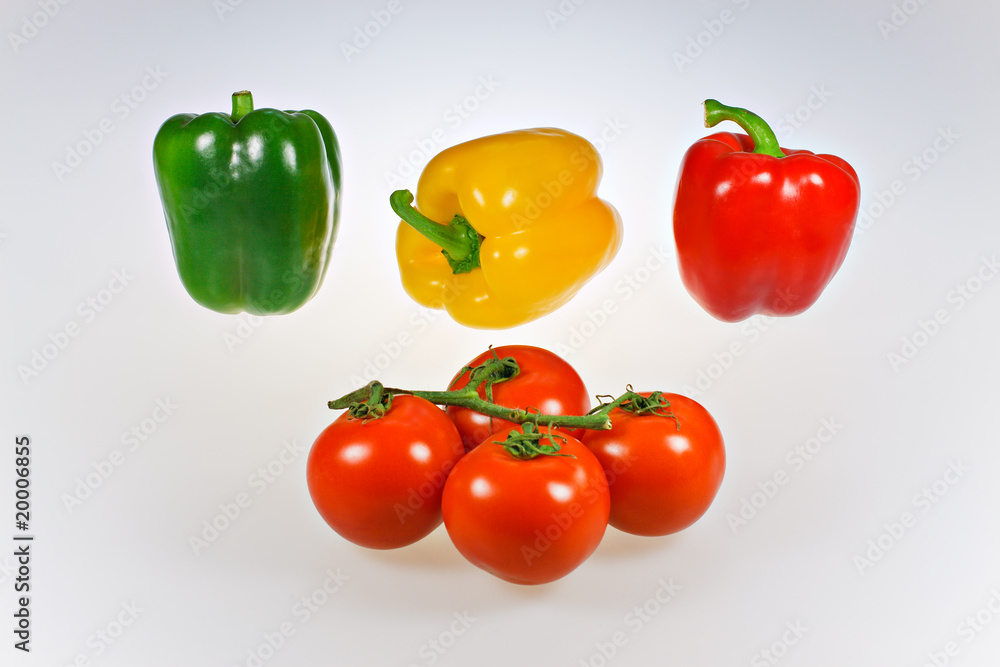 Paprika und Tomaten