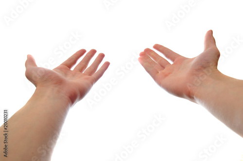 Two hands reaching and holding