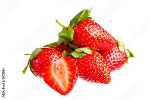 Wallpaper Mural berry of strawberry on white background. Torontodigital.ca