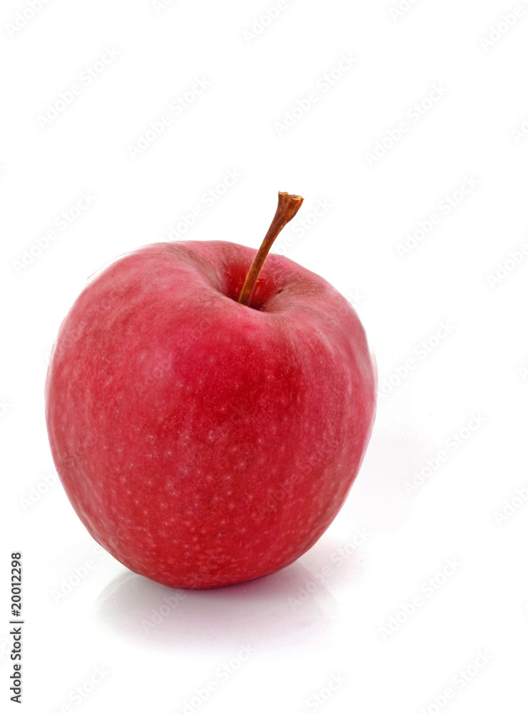 Red apple on white background