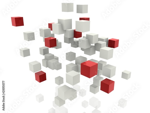 cubes white and red
