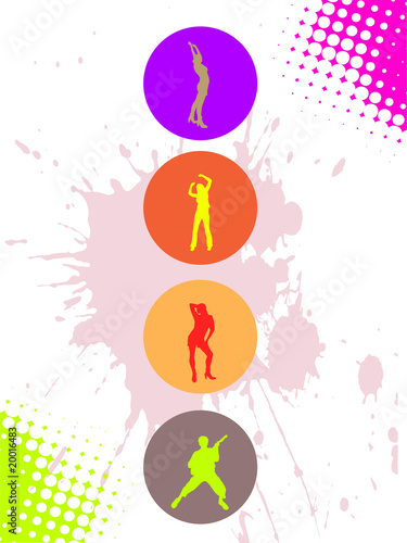 Tanzende Teenager Silhouetten