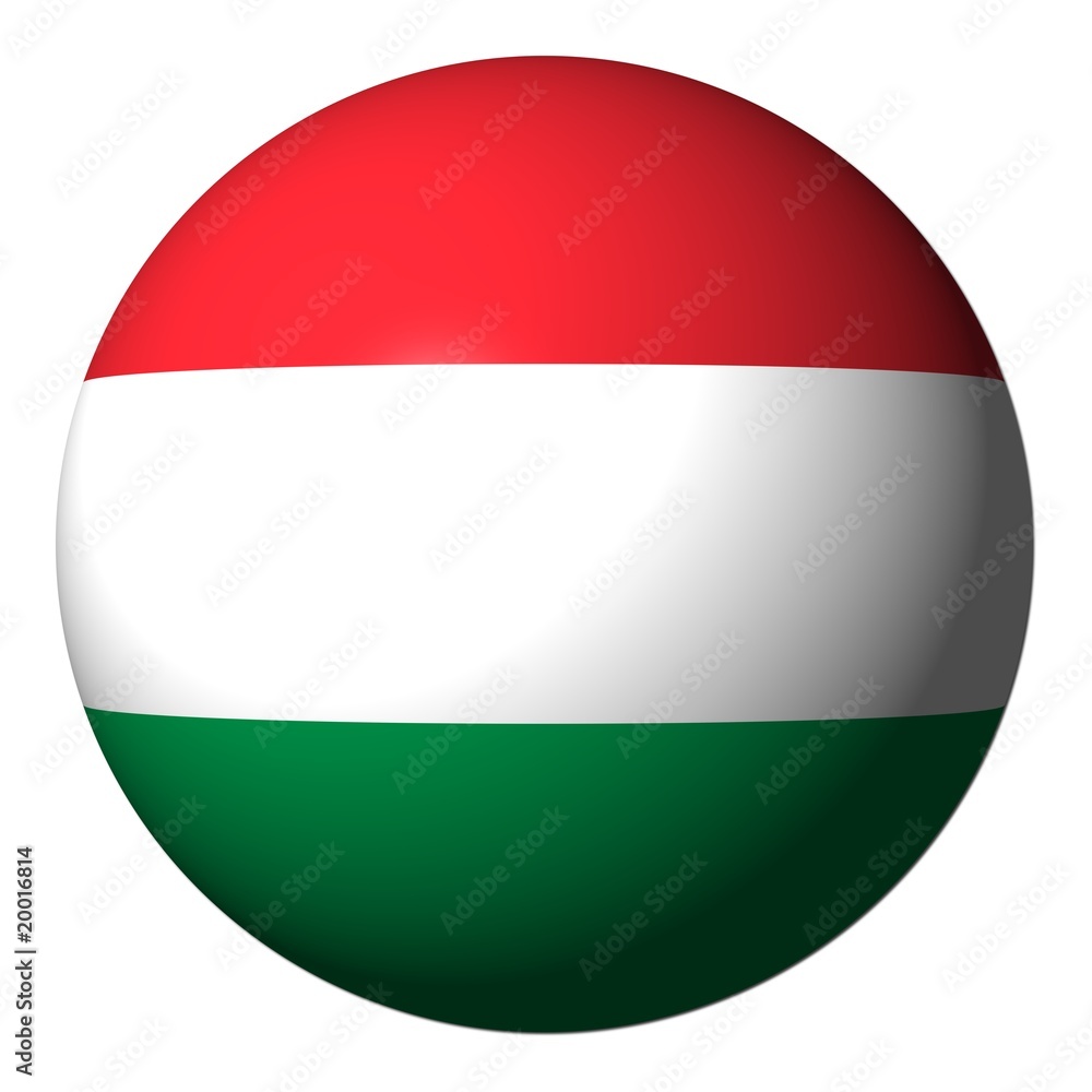 Hungary flag sphere isolated on white illustration