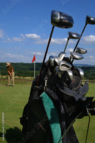 Golfplatz und golfschläger