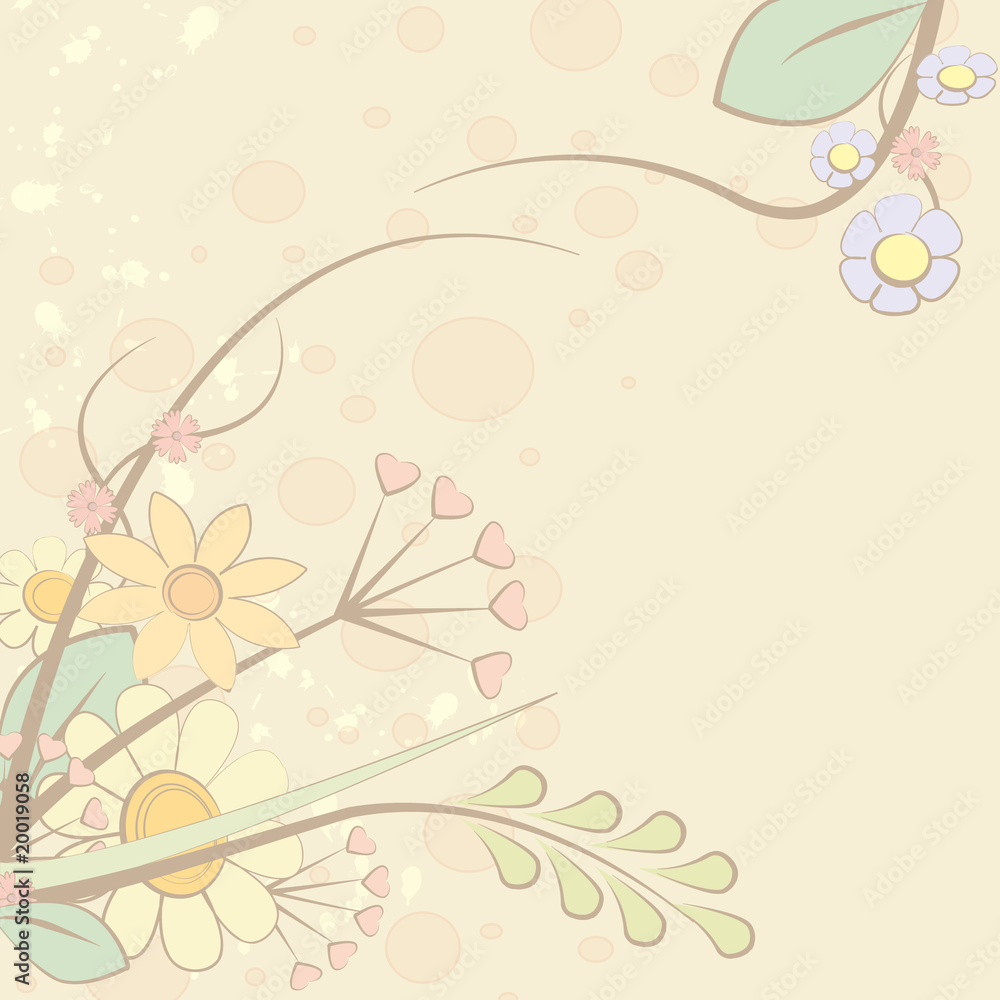 Abstract flower and leaf, vector illustration Abstract flower and leaf, vector illustration