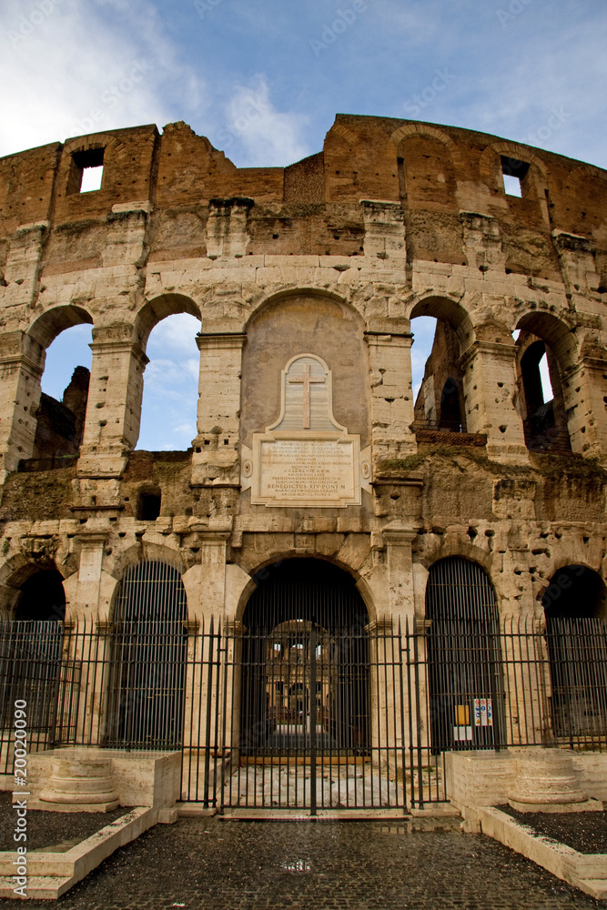 view of the coloseum in Rome, Italy
