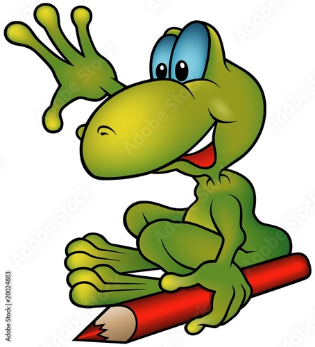 Frog Painter - cartoon illu...