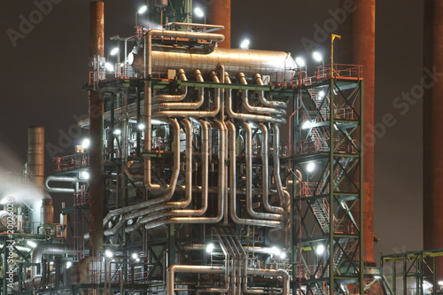 Wallpaper Mural Petrochemical construction by night Torontodigital.ca