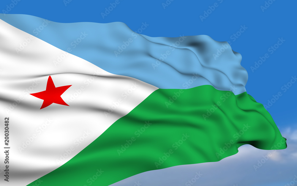 Naklejka premium Djiboutian flag