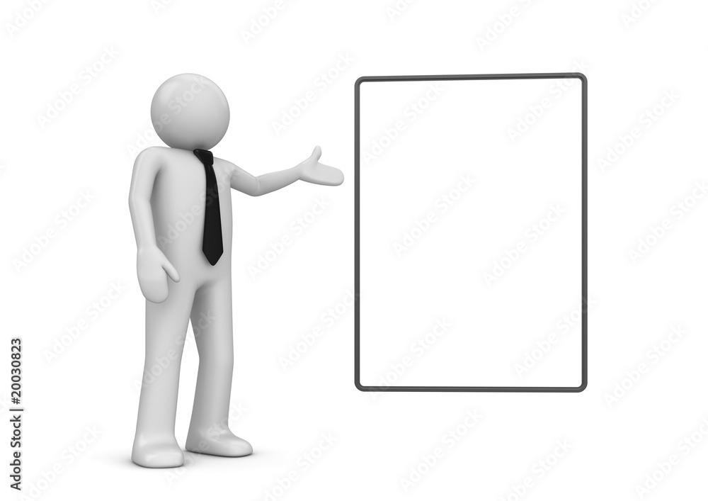 Character pointing copyspace (3d isolated characters) Character pointing copyspace (3d isolated characters)