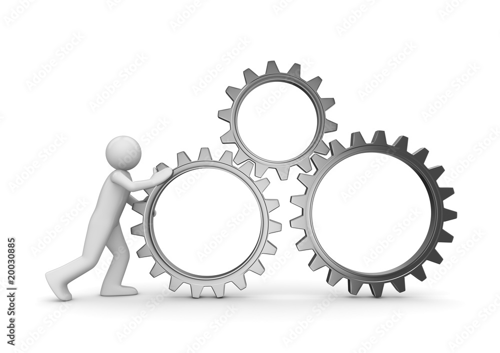 Team gear (3d isolated characters, business series) Team gear (3d isolated characters, business series)