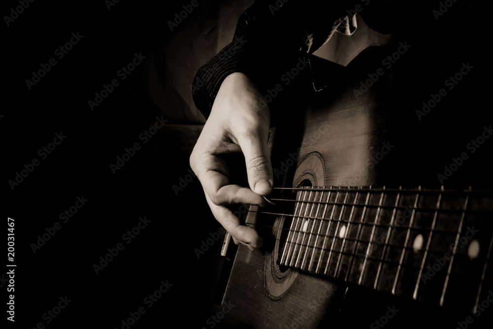 Obraz premium guitar at black background