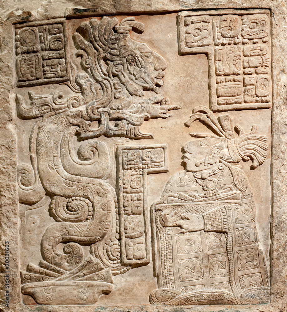 Old mexican relief carved in stone