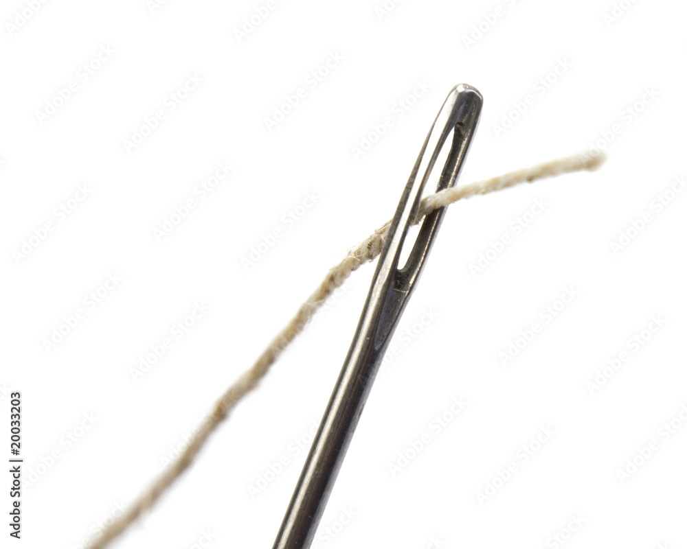 Needle with thread isolated Needle with thread isolated