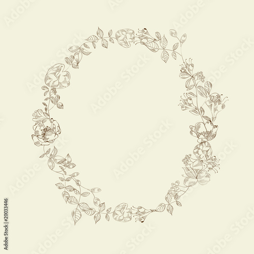 Floral font. Letter O