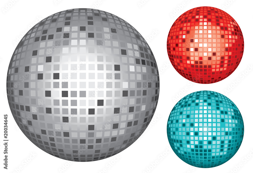 silver, red and turquoise disco ball silver, red and turquoise disco ball