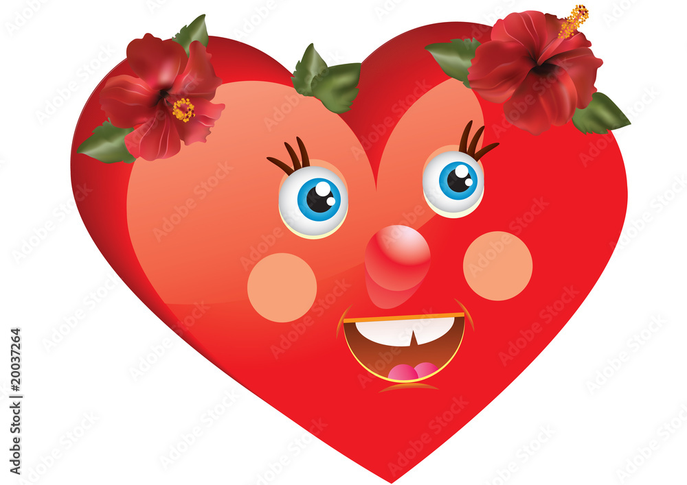 Obraz premium Heart with facial features