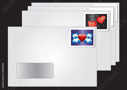 An envelope with a postage stamp