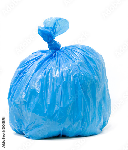 Blue trash bag