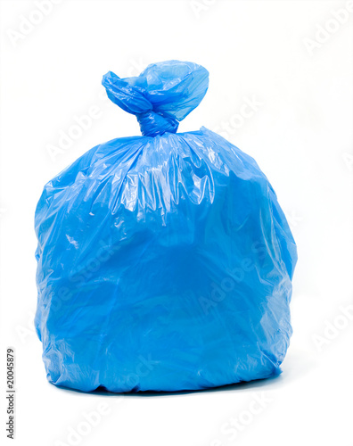 Blue trash bag