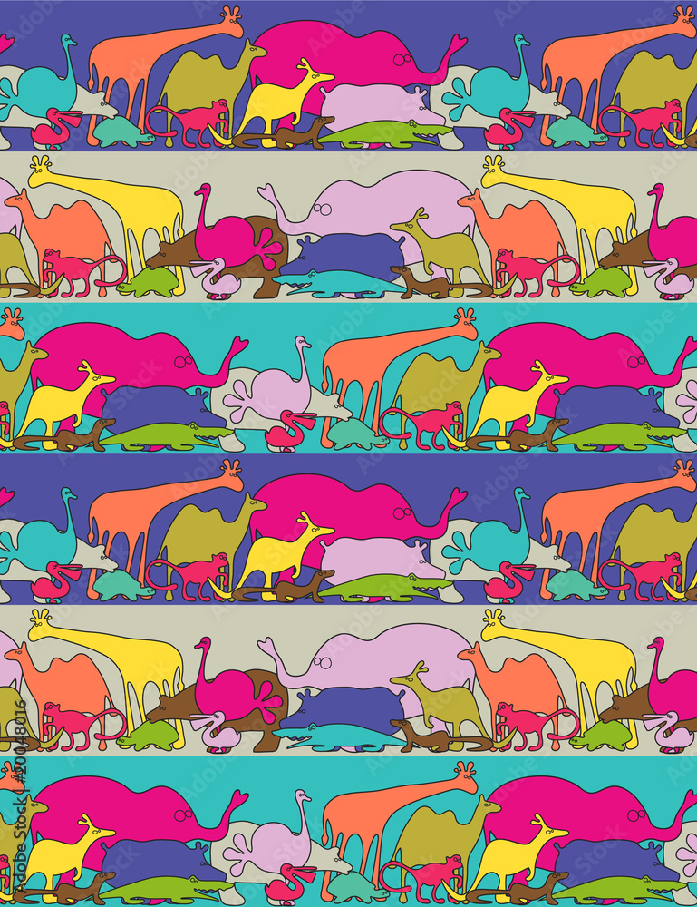 Naklejka premium Funky animals - illustration