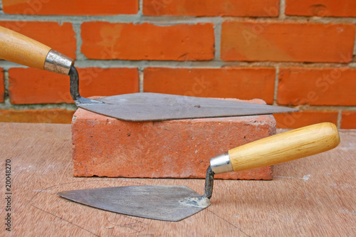 Bricklaying trowels photo