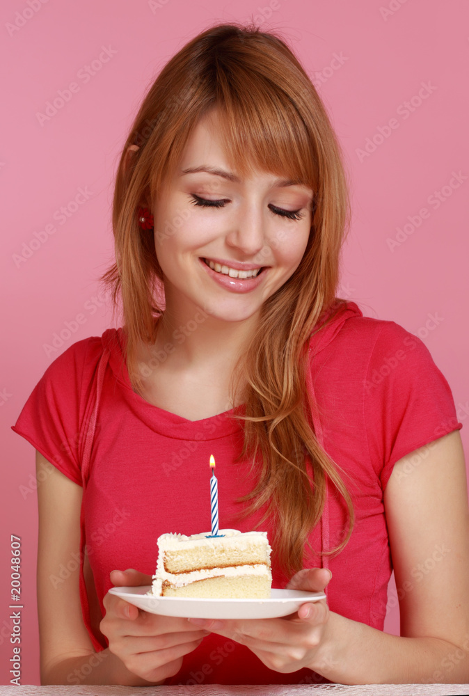 girl looking at cake girl looking at cake