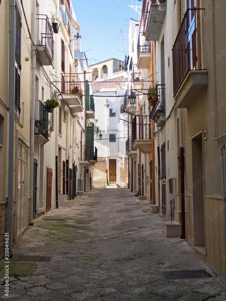 Characteristic alley of Conversano. Apulia.