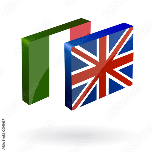 english italian translation button 3d vector
