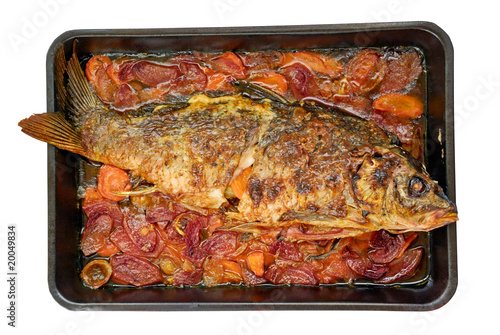 Roasted European carp photo