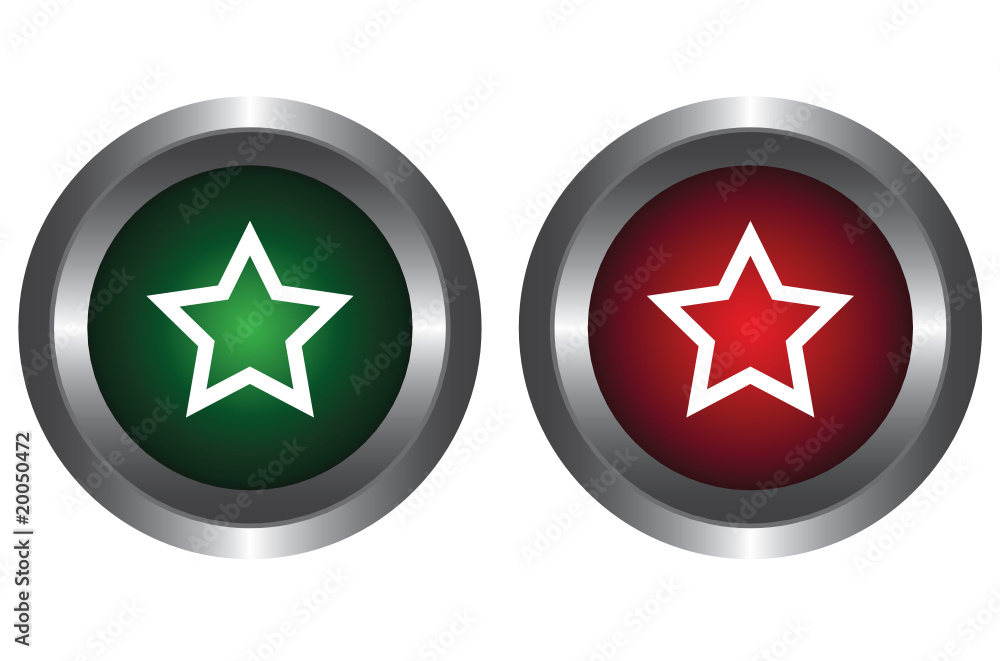 Obraz premium Two buttons with stars