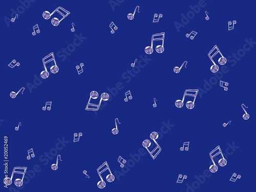 notes de musique fond bleu