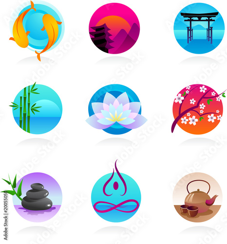 Collection of oriental style icons