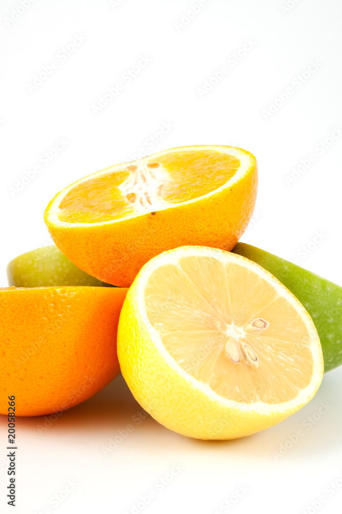 Hulf orange, apple and lemon Hulf orange, apple and lemon