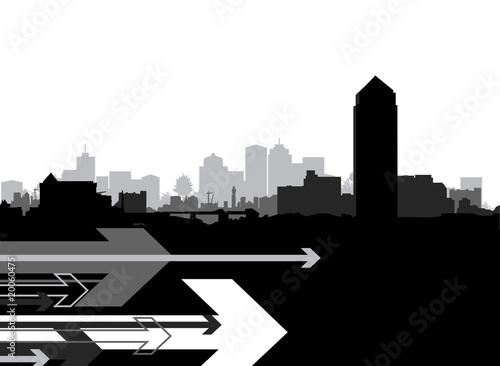 cityscape with arrow background © jameschipper