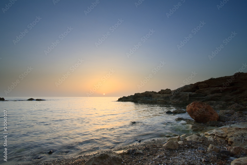 Sunset on the island Crete, Greece