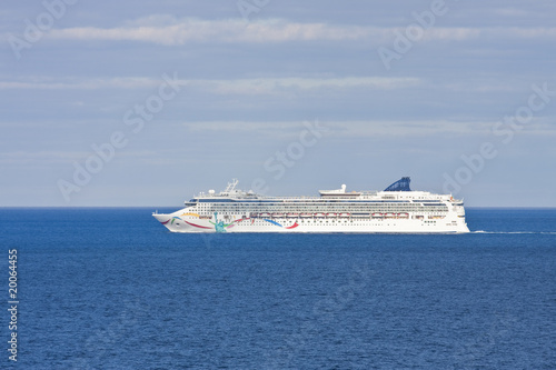 Cruise Ship on Blue Horizon