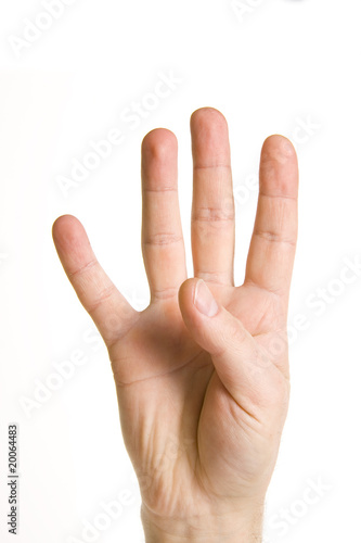 Counting man hand
