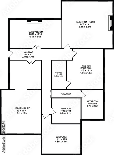 Typical floorplan of a house photo
