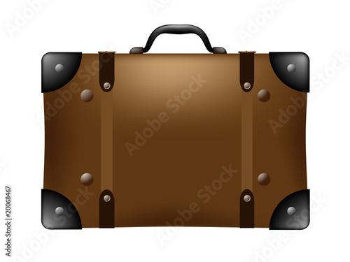 old brown travel suitcase illustration