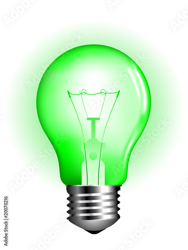 green lightbulb vector illustration