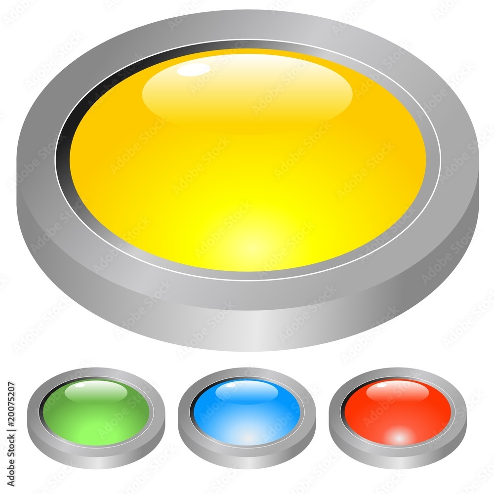 set of colored metallic buttons set of colored metallic buttons