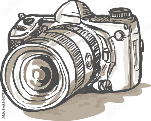 Drawing of a DSLR Camera