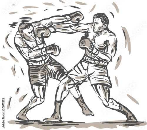 Boxer connecting a knockout punch