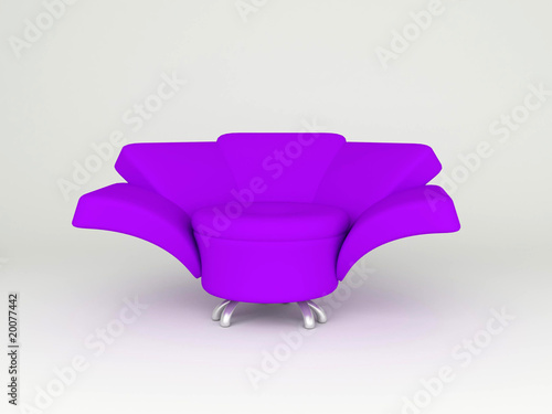 Armchair on the white background 3d photo